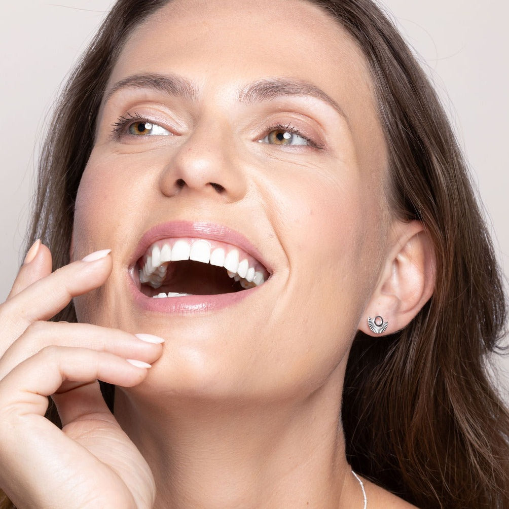 Art Deco Fan Sterling Silver Stud Earrings - Vurchoo Ethical Jewellery