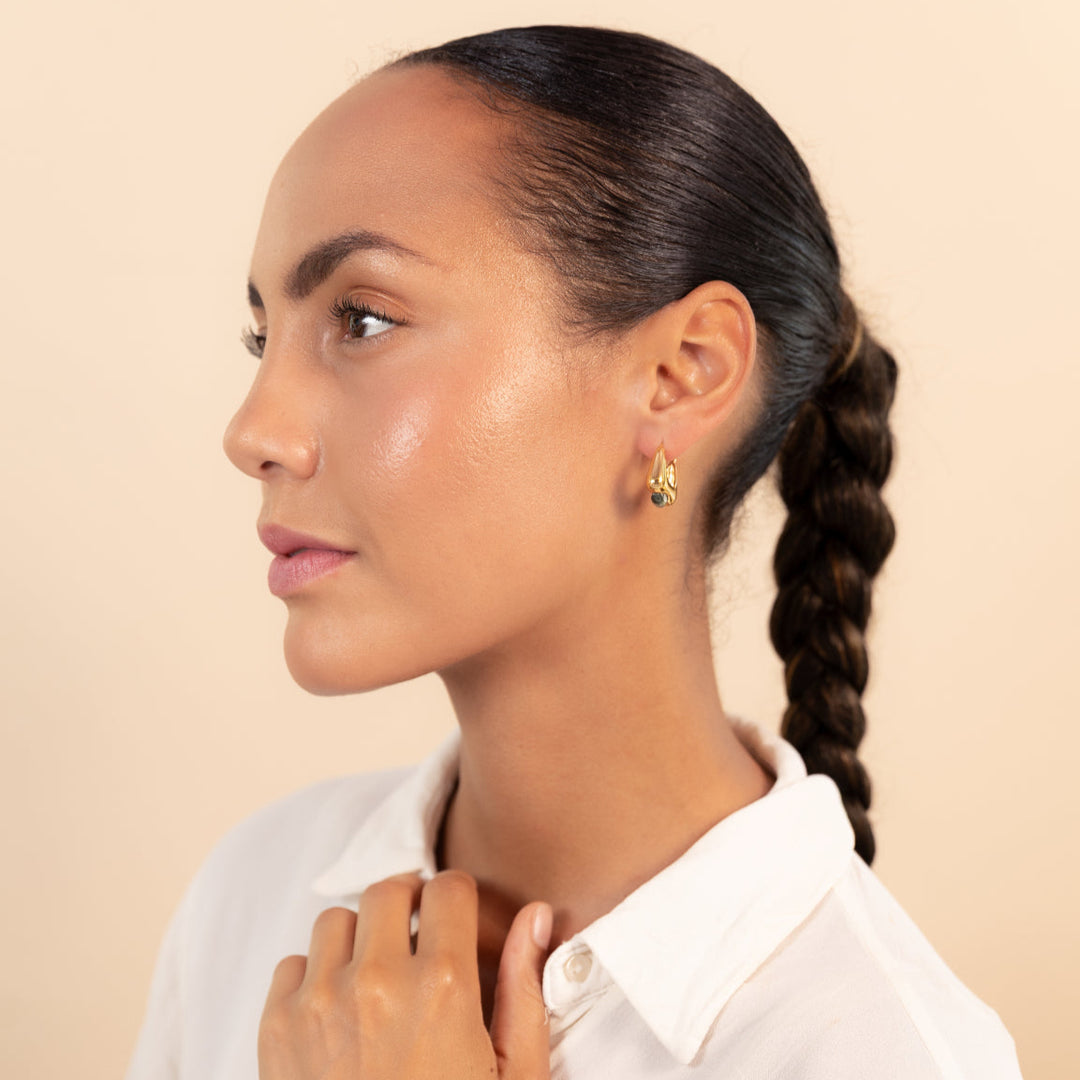 Aurora Hoops Zebra Jasper Gold
