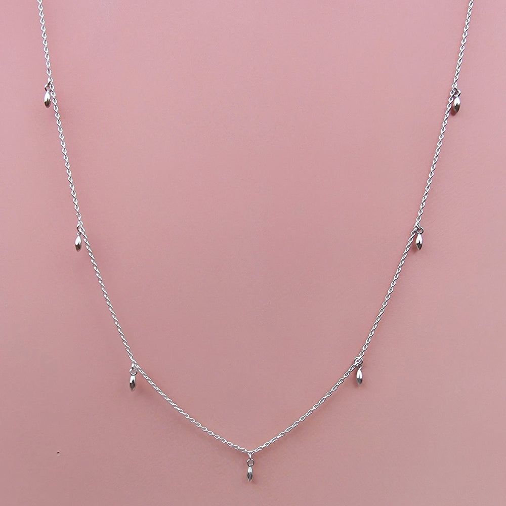 Rice Grain Sterling Silver Charm Necklace - Vurchoo Ethical Jewellery