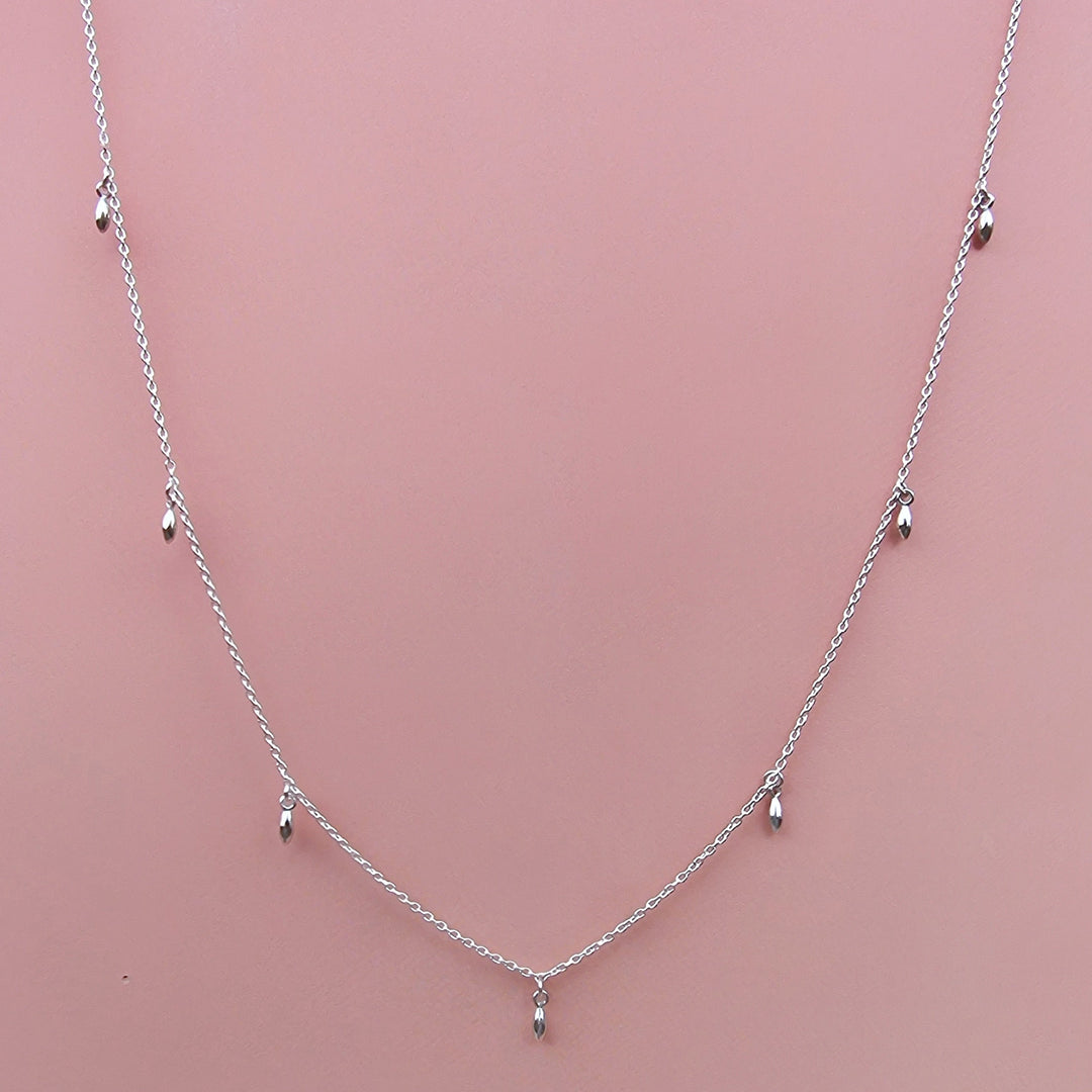 Rice Grain Sterling Silver Charm Necklace - Vurchoo Ethical Jewellery
