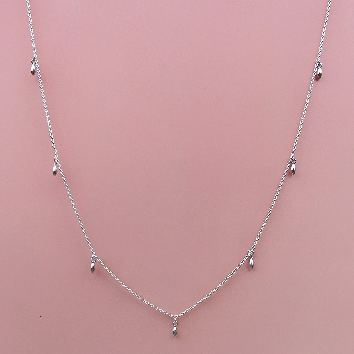 Silver Rice Grain Charm Necklace – Vurchoo