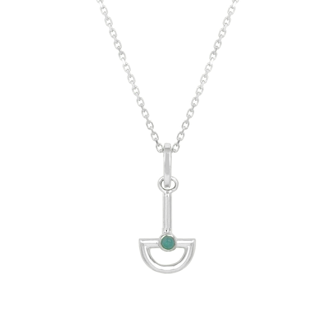 Blue Chalcedony Boat Sterling Silver Necklace - Vurchoo Ethical Jewellery