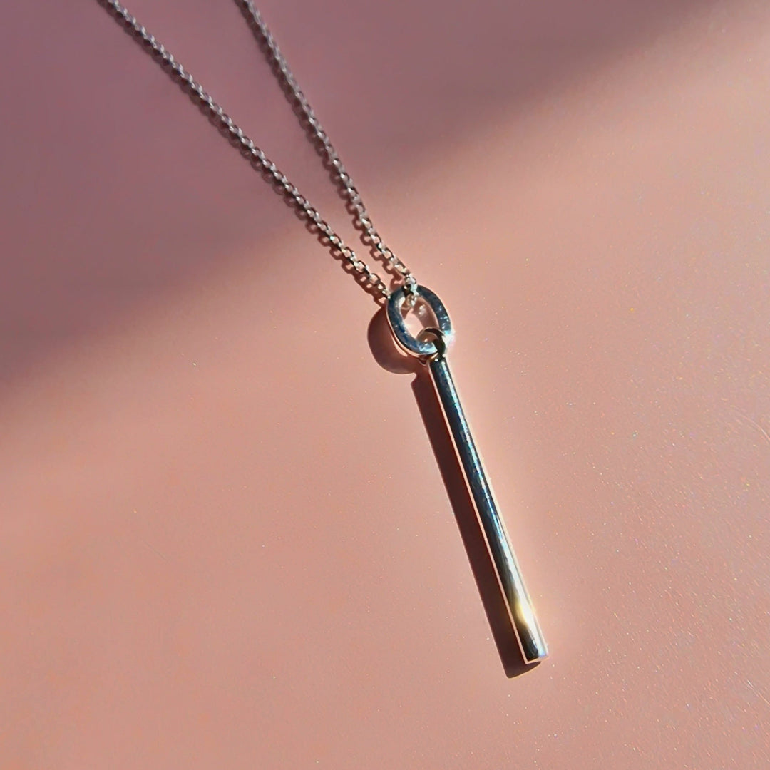 Minimalist Silver Bar Pendant Necklace - Vurchoo Ethical Jewellery