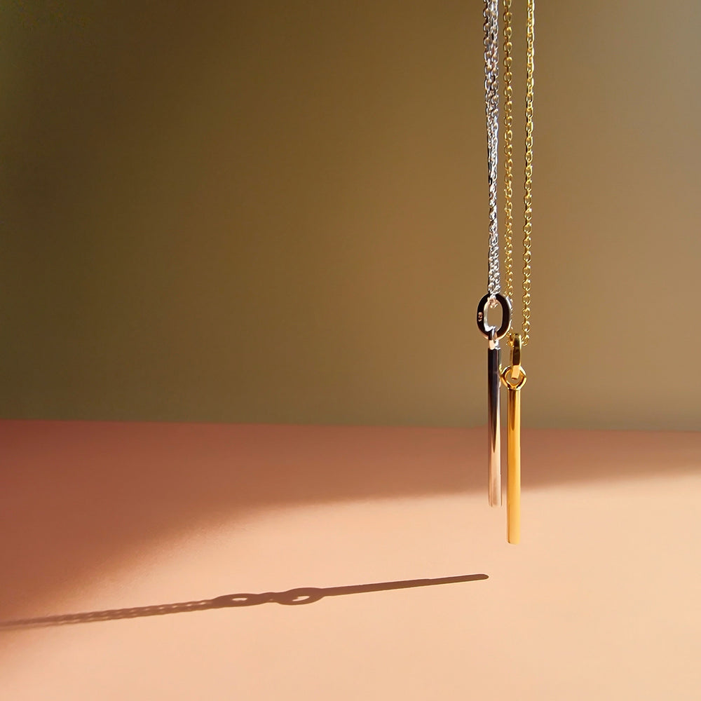 Minimalist Silver Bar Pendant Necklace - Vurchoo Ethical Jewellery