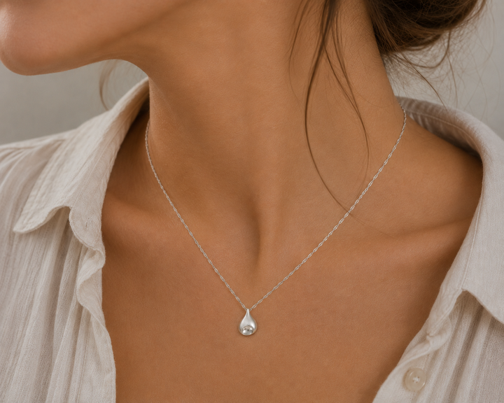 Petite Dimple Silver Necklace