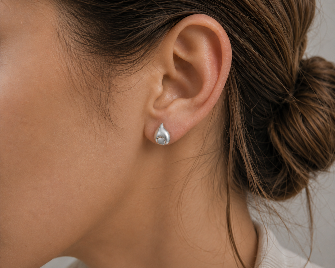 Petite Dimple Silver Stud Earrings