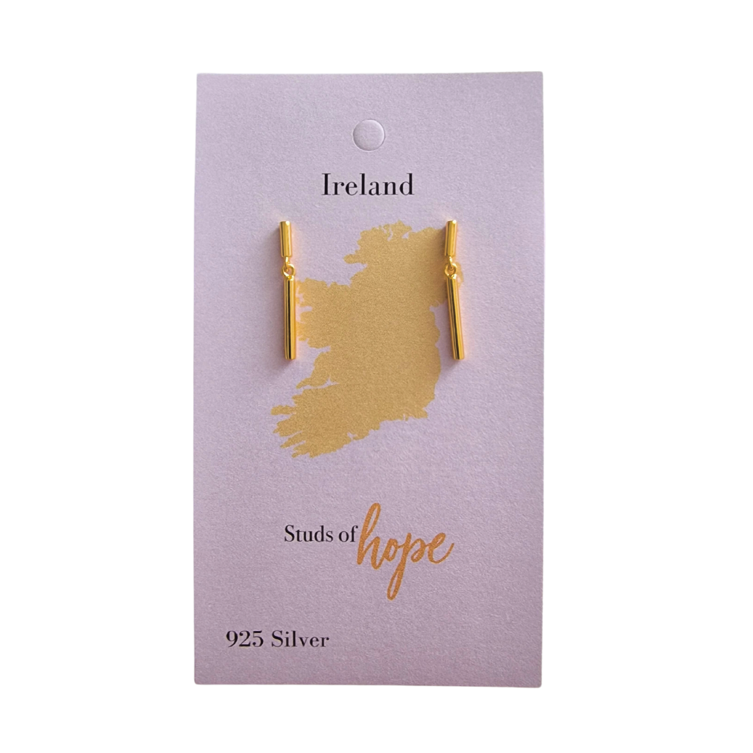 Minimalist Gold Bar Stud