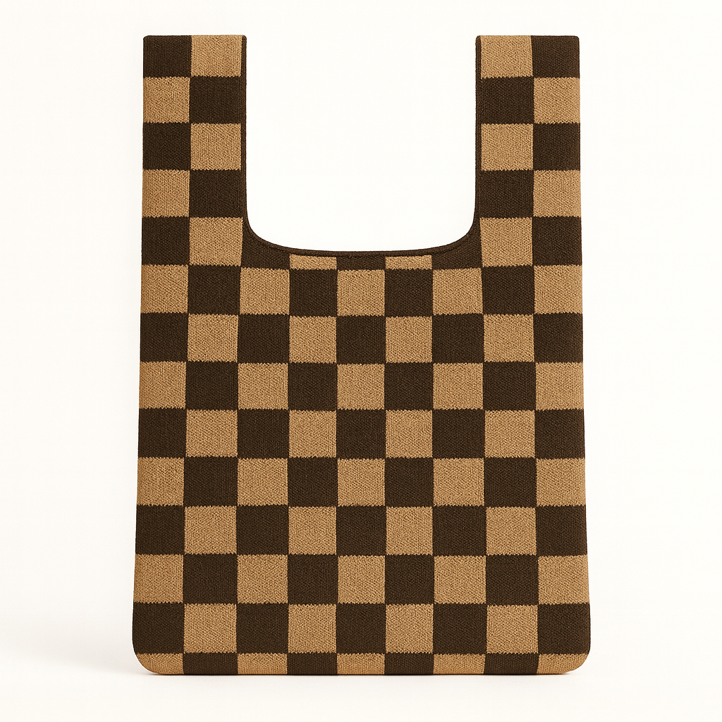 Bold Checker – Knitted bag