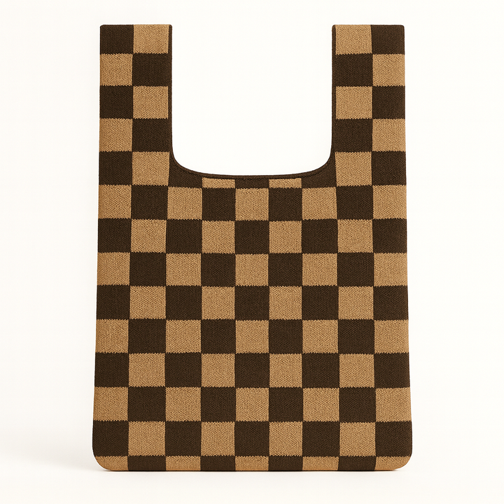 Bold Checker – Knitted bag
