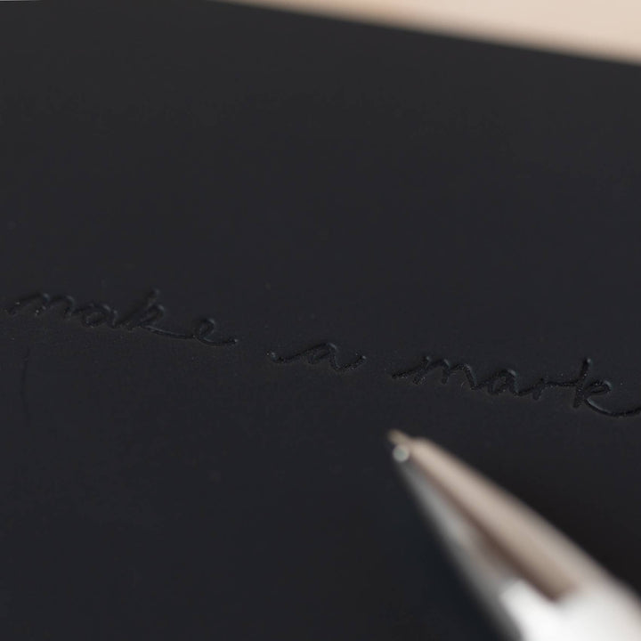 Notebook Recycled Leather Medium Journal - Charcoal