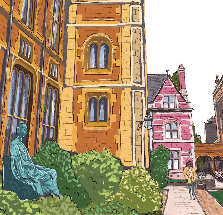 Cambridge UK Pembroke College Art Print & Map