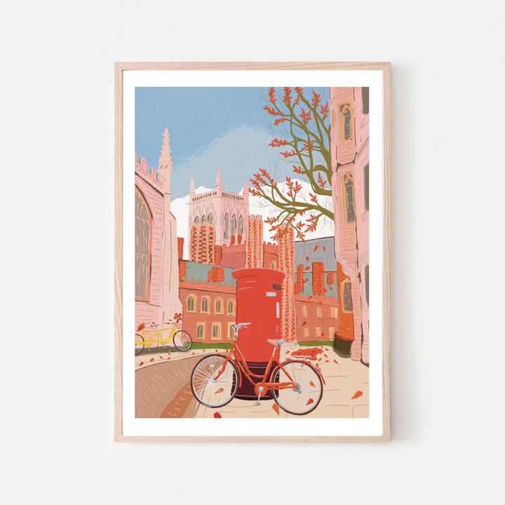 Cambridge UK St. John's Street Art Print & Map