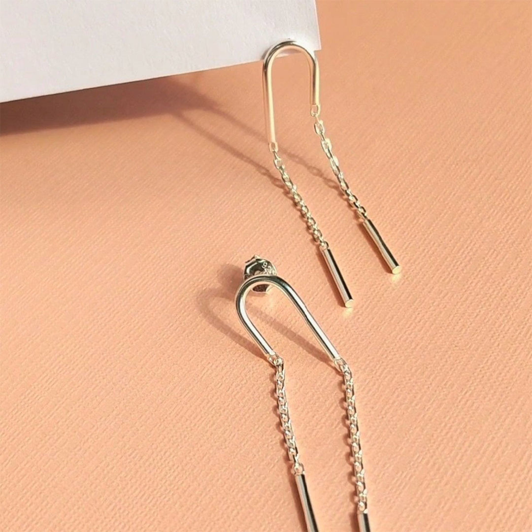 Asymmetrical Arch Sterling Silver Stud Earrings - Vurchoo Ethical Jewellery