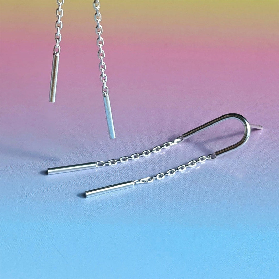 Asymmetrical Arch Sterling Silver Stud Earrings - Vurchoo Ethical Jewellery