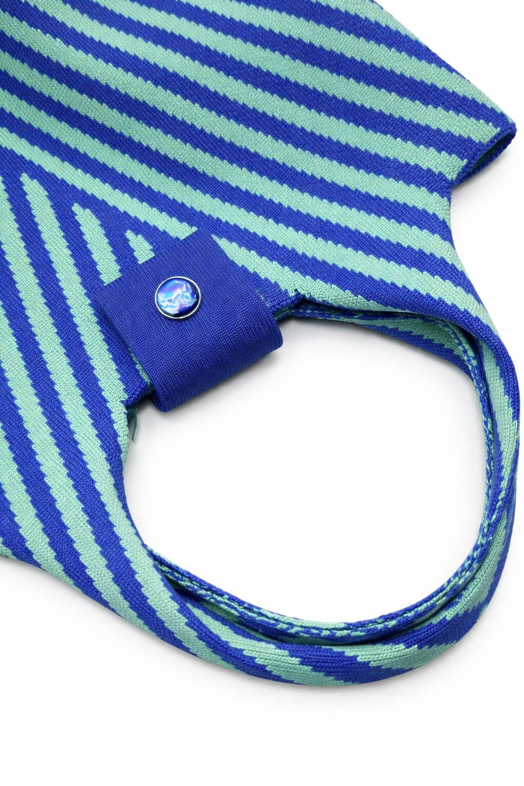 Vivid Stripe Knit Tote with Snap Closure