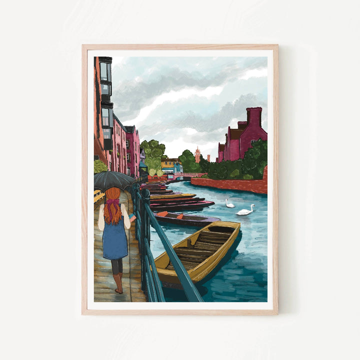 Cambridge England UK Art Print, Quayside, The River Cam