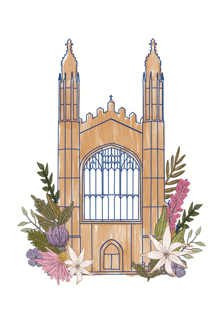 Cambridge England UK Art Print “Kings’ College Chapel”: A4