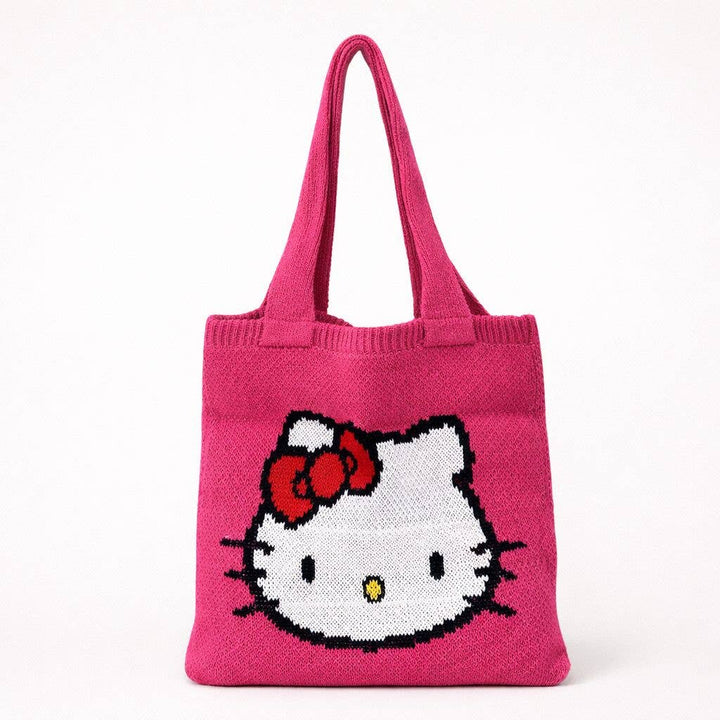 Sweet Bow Kitty Knit Shopper