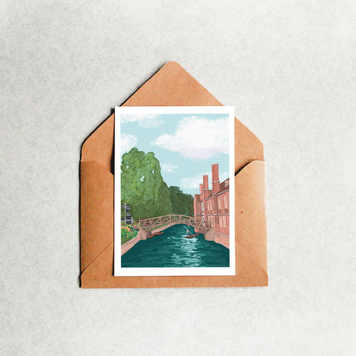 A6 Greeting Card “Mathematical Bridge” Cambridge UK