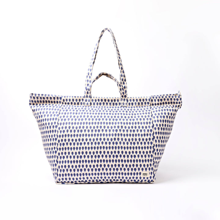 Marylebone Tote Bag in Denim Rain Indigo Cotton Canvas