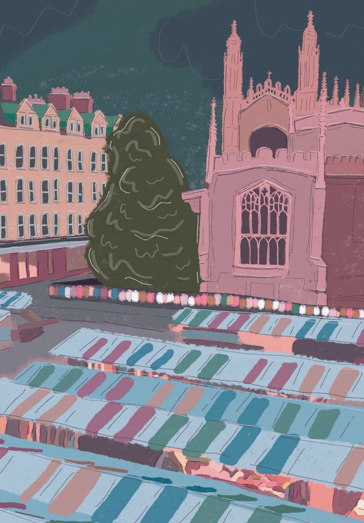 Cambridge England UK Art Print “Cambridge Market Square”: A3