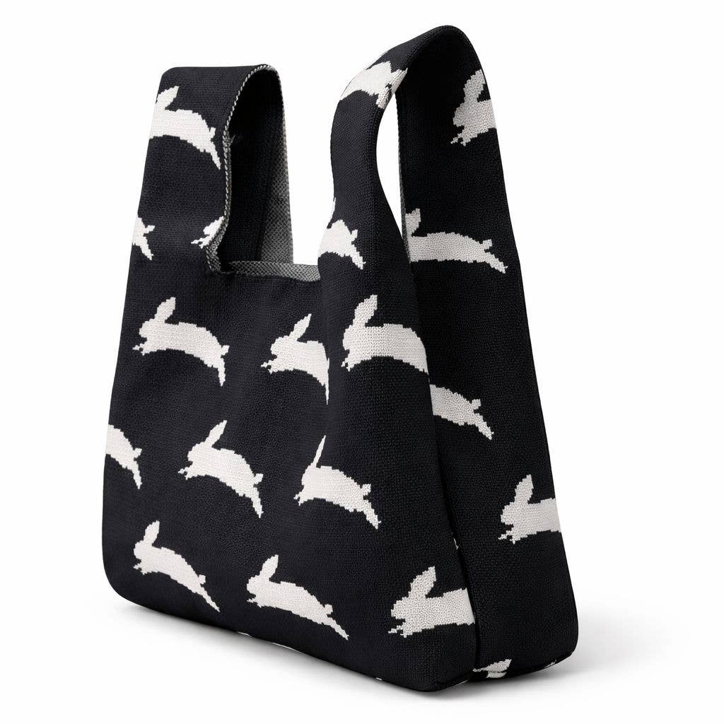 Leaping Rabbit - Knitted Bag