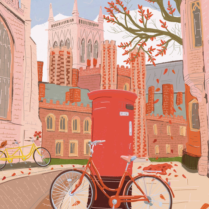 Cambridge UK St. John's Street Art Print & Map
