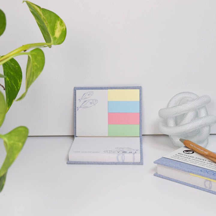 Recycled Ocean plastic waste Sticky Notes Pad - Blue