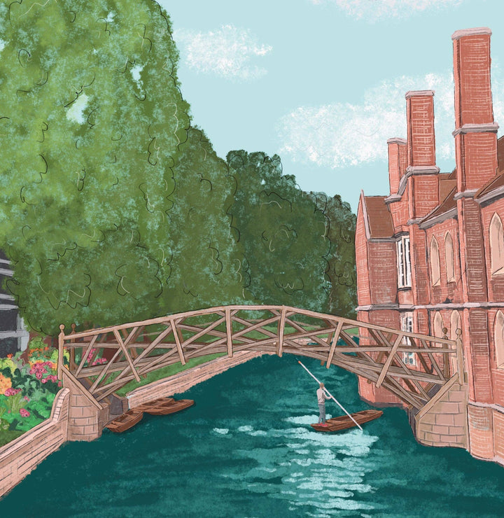 Cambridge England UK Art Print “Mathematical Bridge”: A4