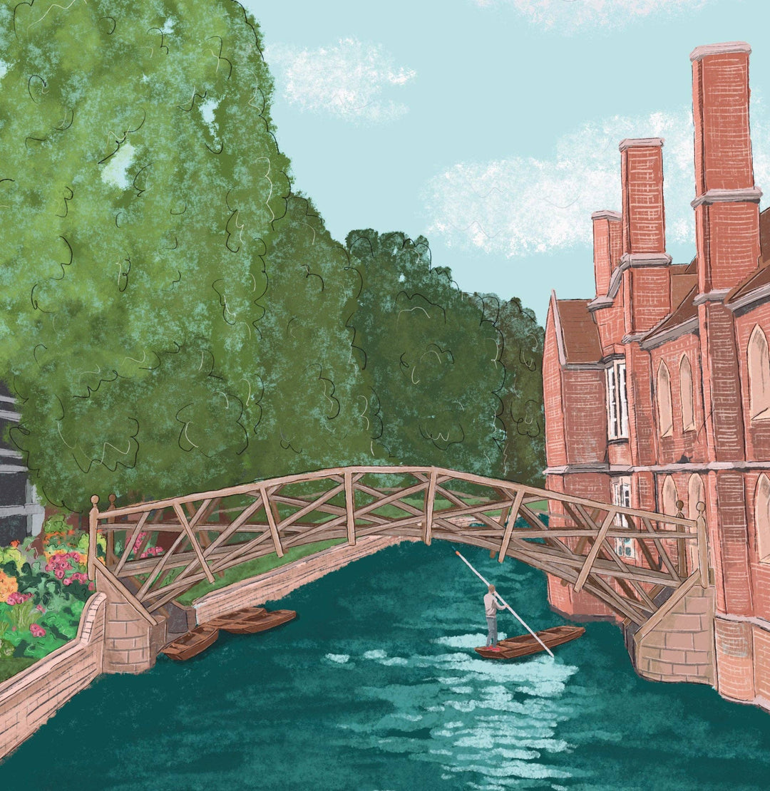 Cambridge England UK Art Print “Mathematical Bridge”: A3
