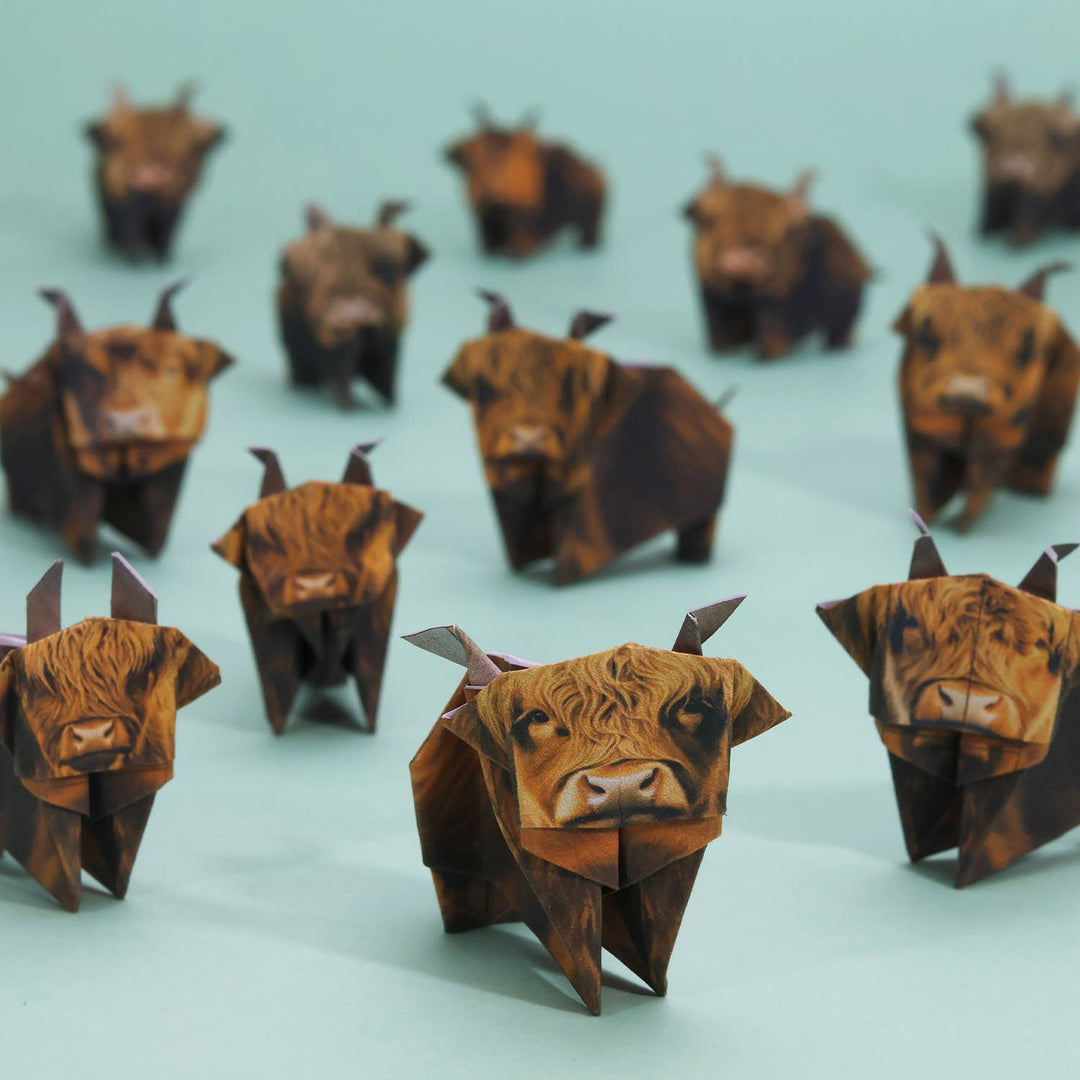Paper Highland Cows | Origami Kit | Scottish Novelty Gift