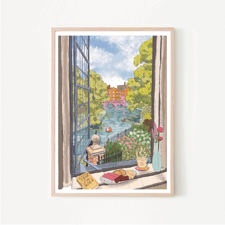 Cambridge UK Trinity Window Art Print & University Map