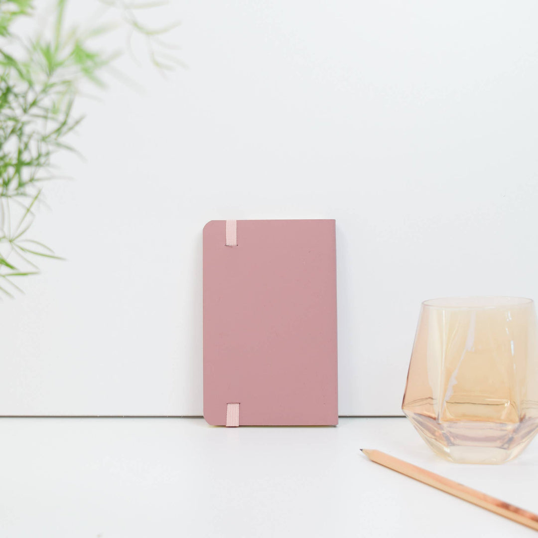 A6 recycled leather notebook - EDIT powder pink