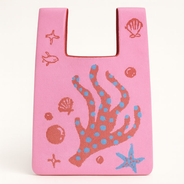 Stingray & Corals- Knitted bag