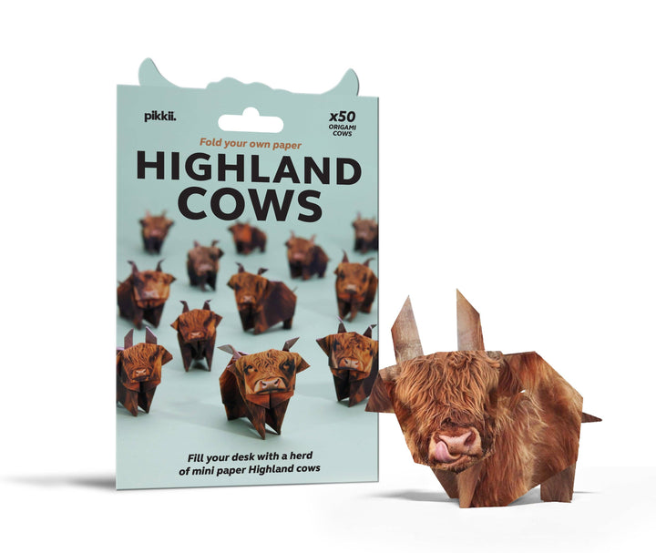 Paper Highland Cows | Origami Kit | Scottish Novelty Gift