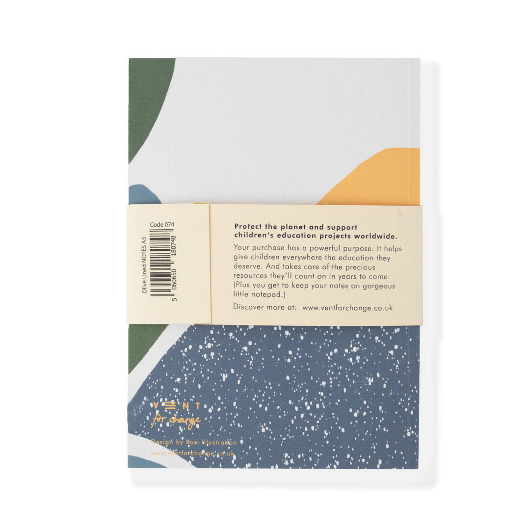 Notebook Recycled Paper A5 Lined Paper - Olive