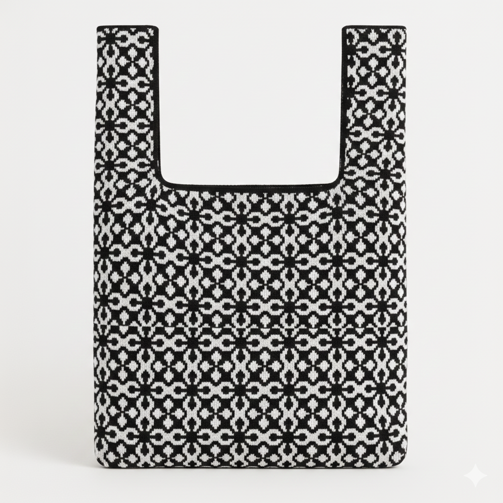 Monochrome Mosaic Collection - Knitted Bag