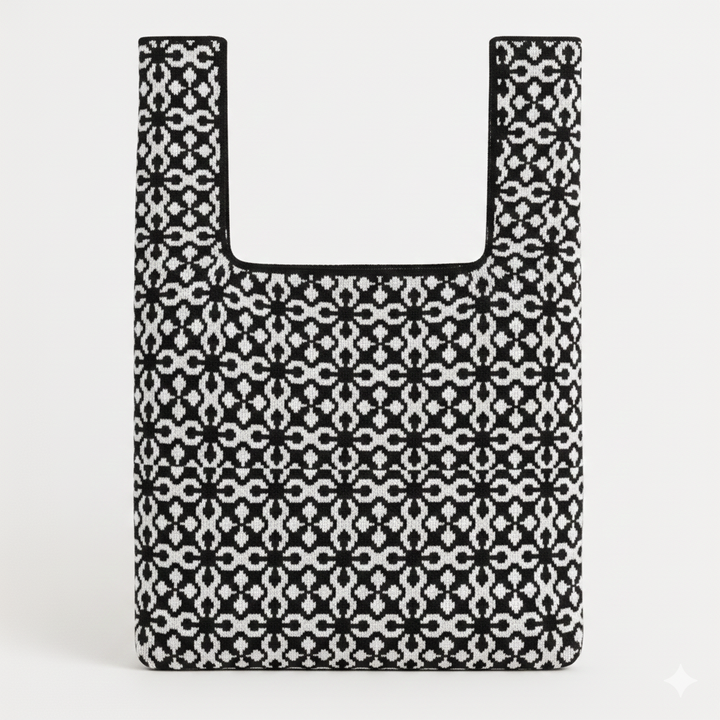 Monochrome Mosaic Collection - Knitted Bag
