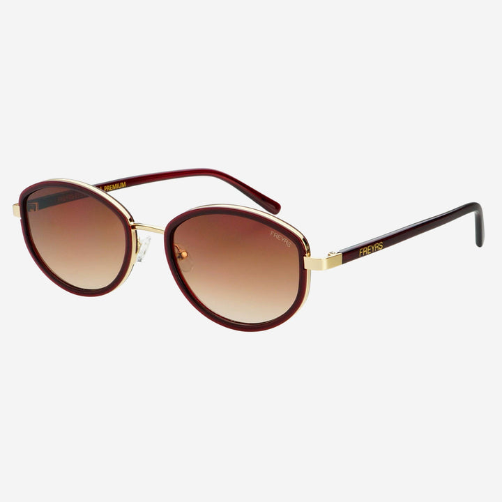 Jordan Acetate Oval Sunglasses  : Burgundy