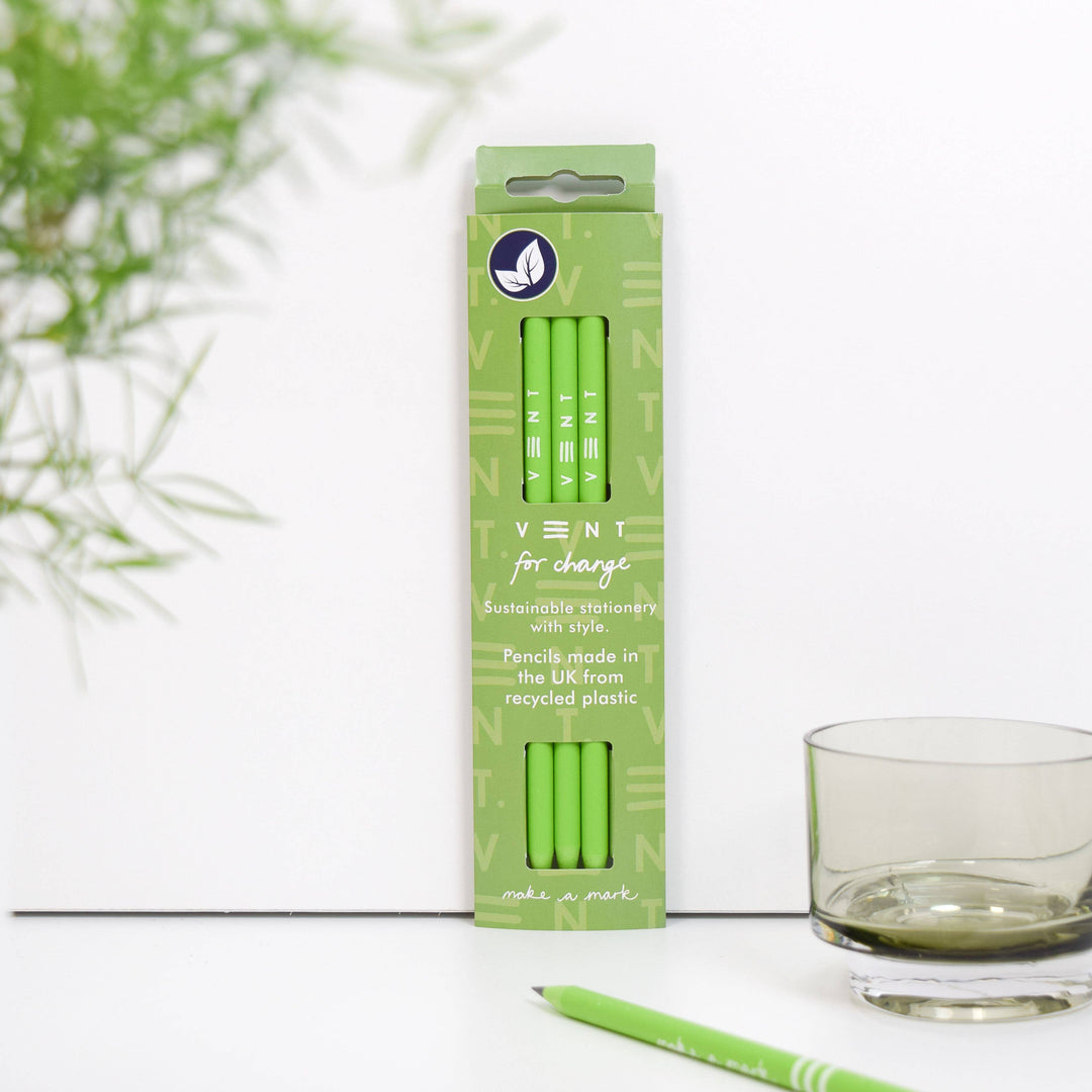 Pencils Pack of 3 recycled - Make a Mark Green