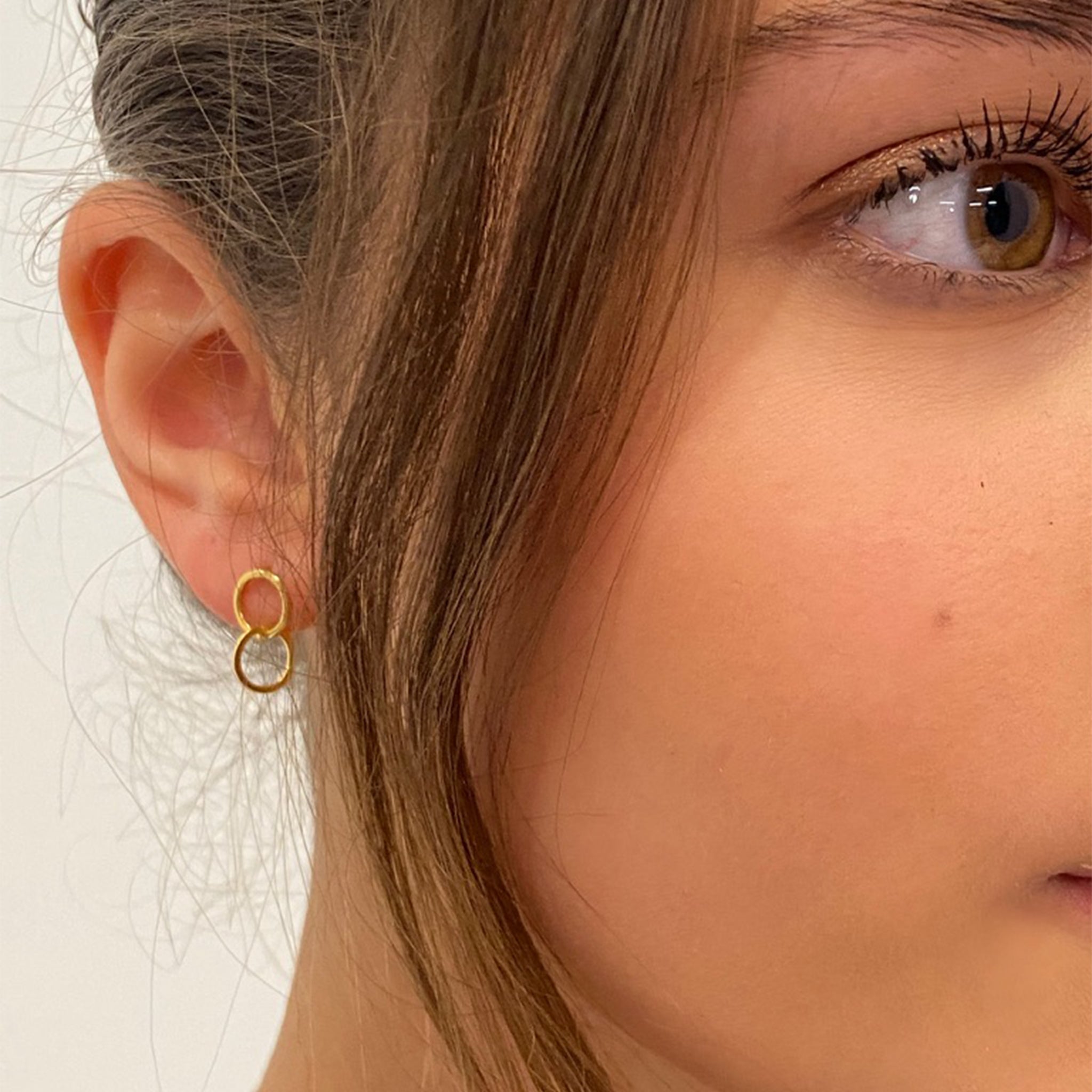 Forever Rings Simple Gold Stud Earrings - Vurchoo Ethical Jewellery