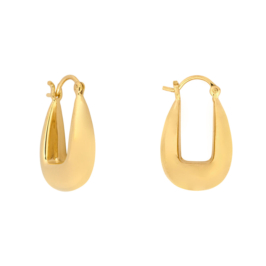 Gold Drop Saddle Hoop Earrings - Vurchoo Ethical Jewellery