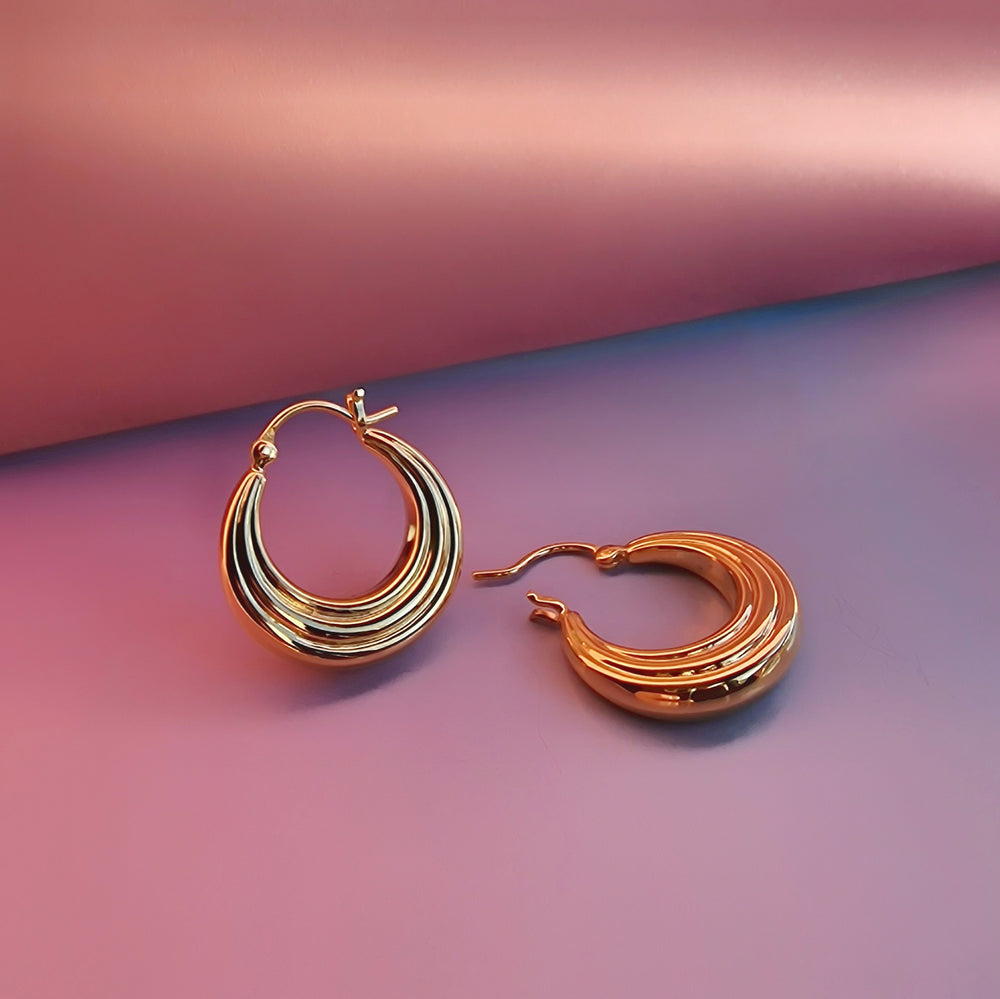 Gold Layered Hoop Earrings - Vurchoo Ethical Jewellery