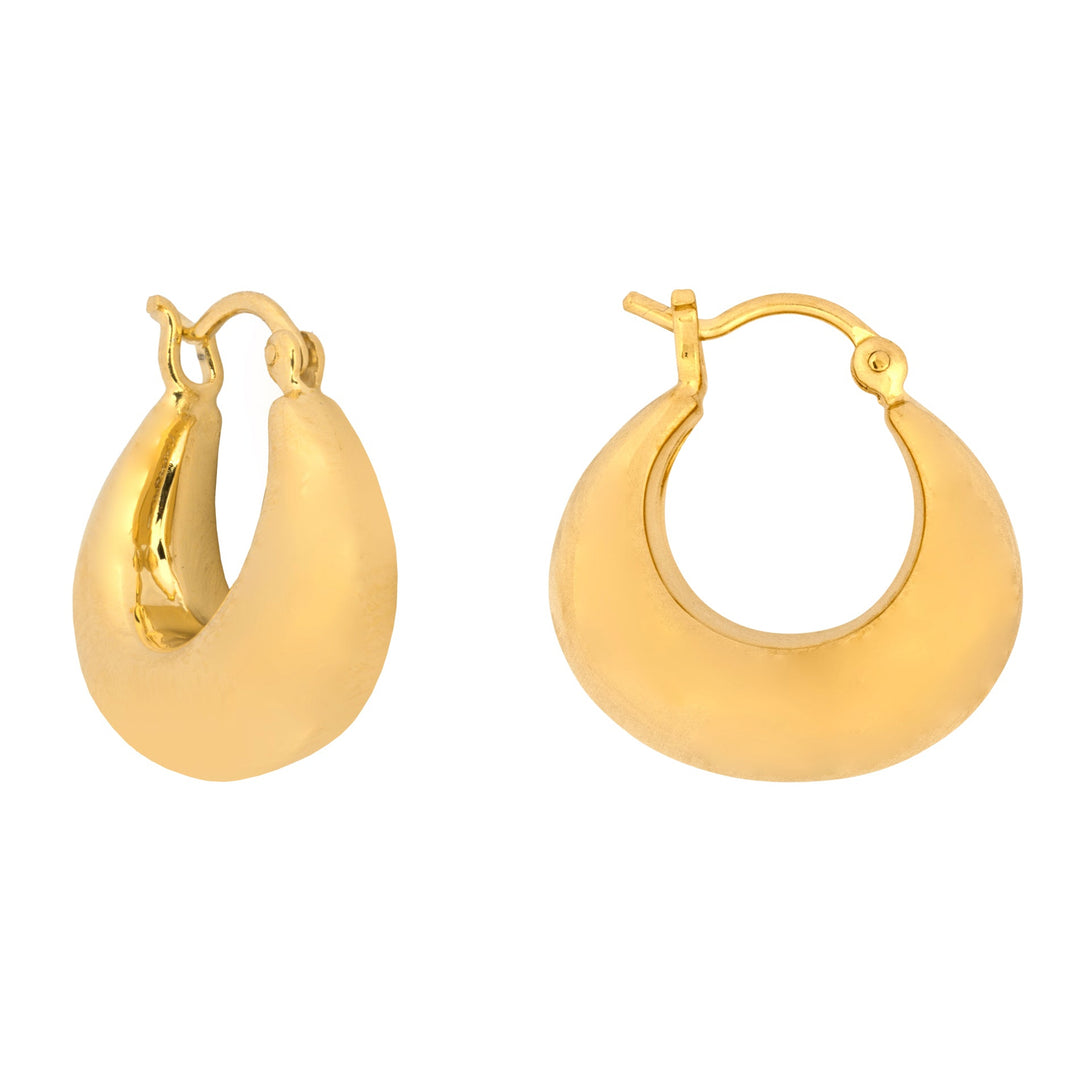Gold Small Sculpted Hoop Earrings - Vurchoo Ethical Jewellery