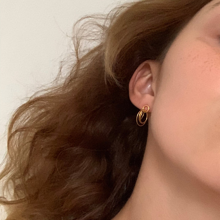 Hoop Cluster Rings Gold Stud Earrings - Vurchoo Ethical Jewellery