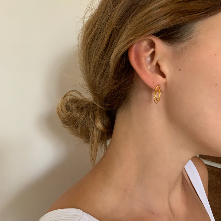 Hoop Cluster Rings Gold Stud Earrings - Vurchoo Ethical Jewellery
