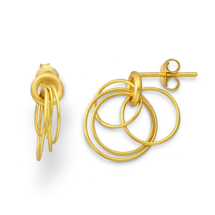 Hoop Cluster Rings Gold Stud Earrings - Vurchoo Ethical Jewellery