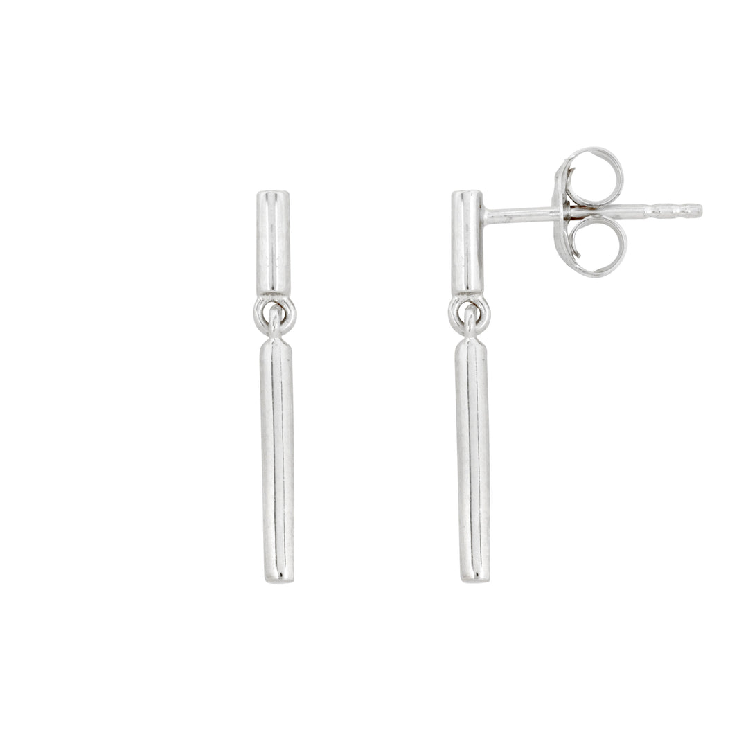 Minimalist Dainty Silver Bar Stud Earrings - Vurchoo Ethical Jewellery