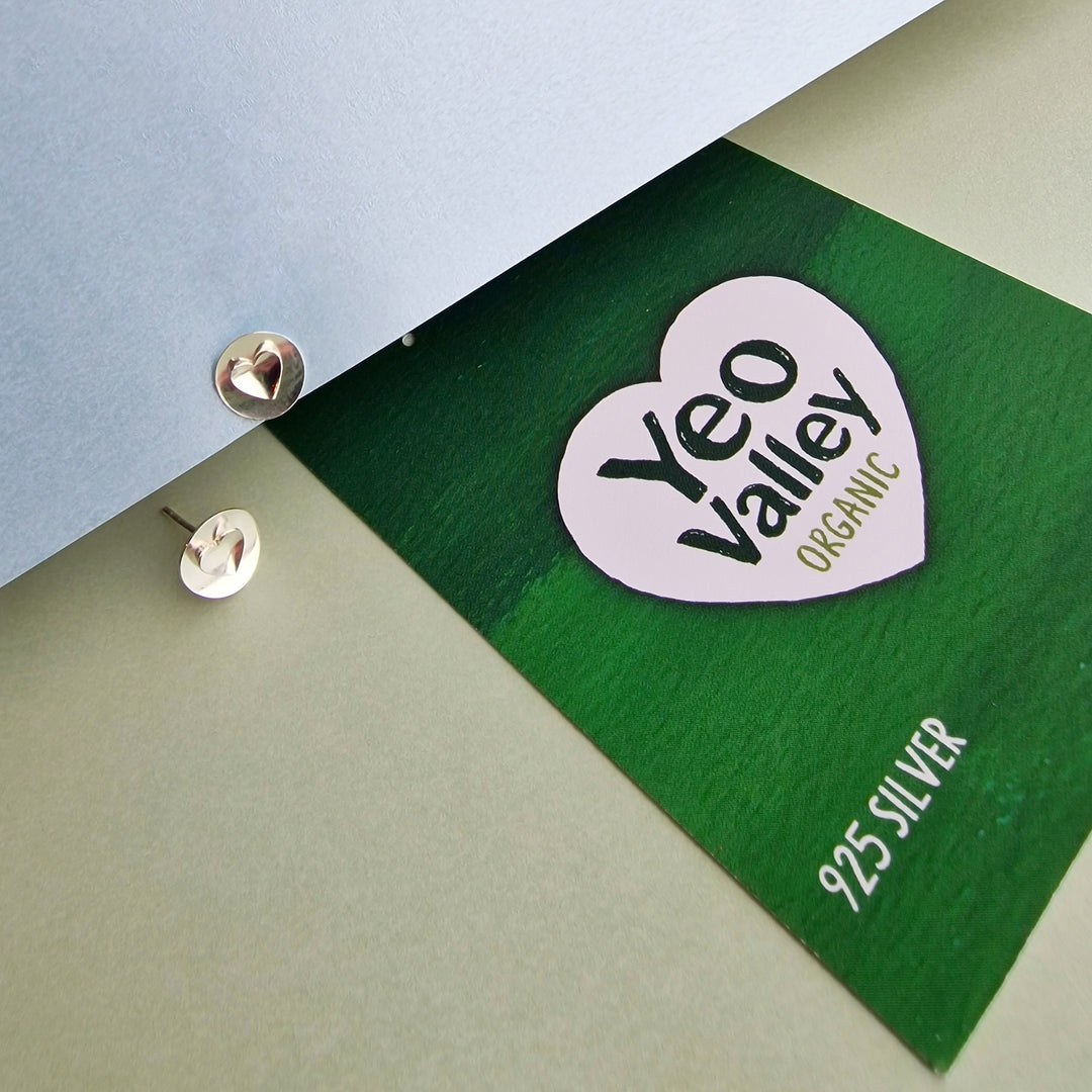 Official Yeo Valley Silver Heart Earrings - Vurchoo Ethical Jewellery