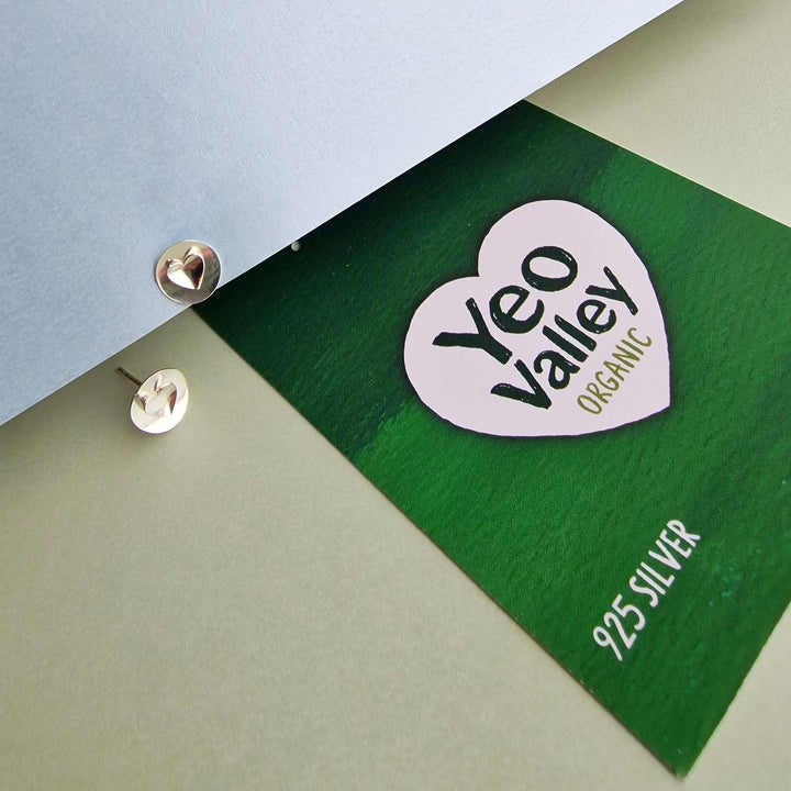 Official Yeo Valley Silver Heart Earrings - Vurchoo Ethical Jewellery